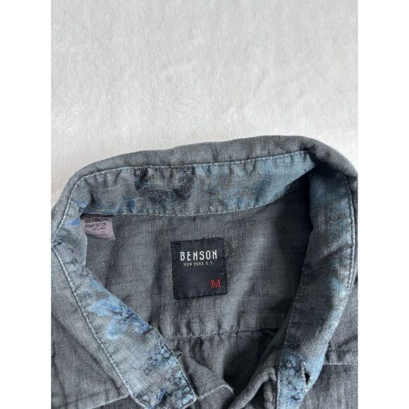 Benson Short Sleeve Button Down Blue Casual Shirt Men's Medium * - Picture 3 of 7